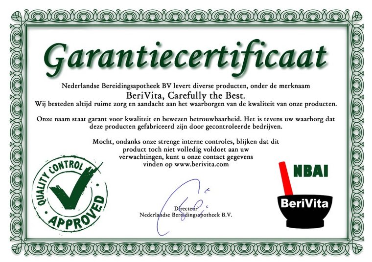 certificaat lege flesjes