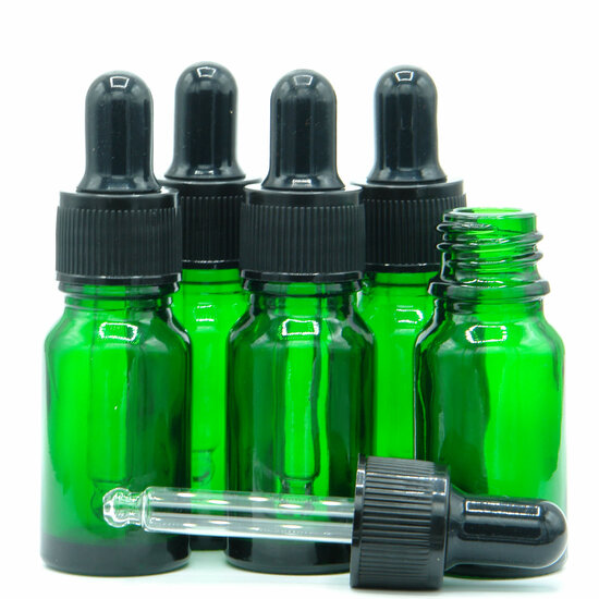 groene pipetflesjes 10ml 100st