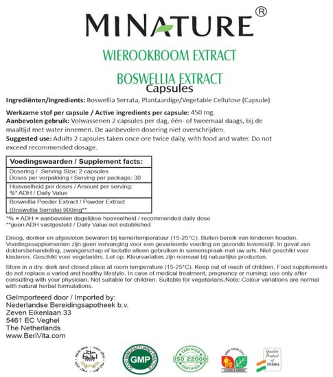 boswellia capsules etiket