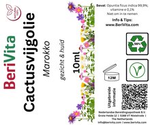 etiket cactusvijgolie rollerfles Marokko