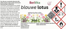 etiket blauwe lotusbloem olie