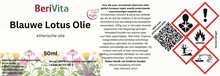 etiket blauwe lotusbloem olie 50ml