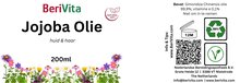 etiket jojoba olie 200ml pomp glas