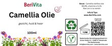 etiket camellia olie 100ml puur koudgeperst