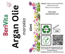 etiket arganolie roller puur koudgeperst