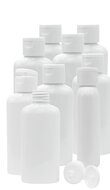 50x lege flesje 100ml wit
