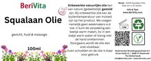 etiket squalaanolie 100ml fles
