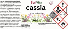 etiket cassia olie, kaneelschorsolie 10ml