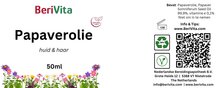 etiket papaverolie poppy seed oil 50ml
