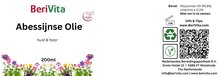 etiket abessijnse olie 200ml pompfles glas