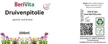 etiket druivenpitolie grapeseed oil 100ml