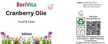 etiket cranberry olie 100ml, veenbessenzaadolie