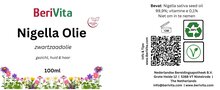 etiket nigella olie zwartzaadolie puur 100ml