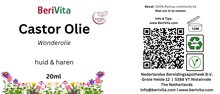 etiket castorolie, wonderolie 20ml