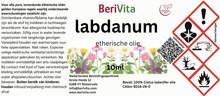 etiket labdanum, cisteroos etherische olie 10ml druppelfles
