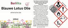 etiket blauwe lotusolie