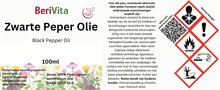 zwarte peper olie etiket