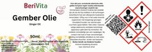 etiket gemberolie ginger oil gember olie 50ml