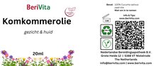 etiket komkommerolie 20ml pipetfles