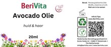 etiket avocado olie 20ml pipetfles