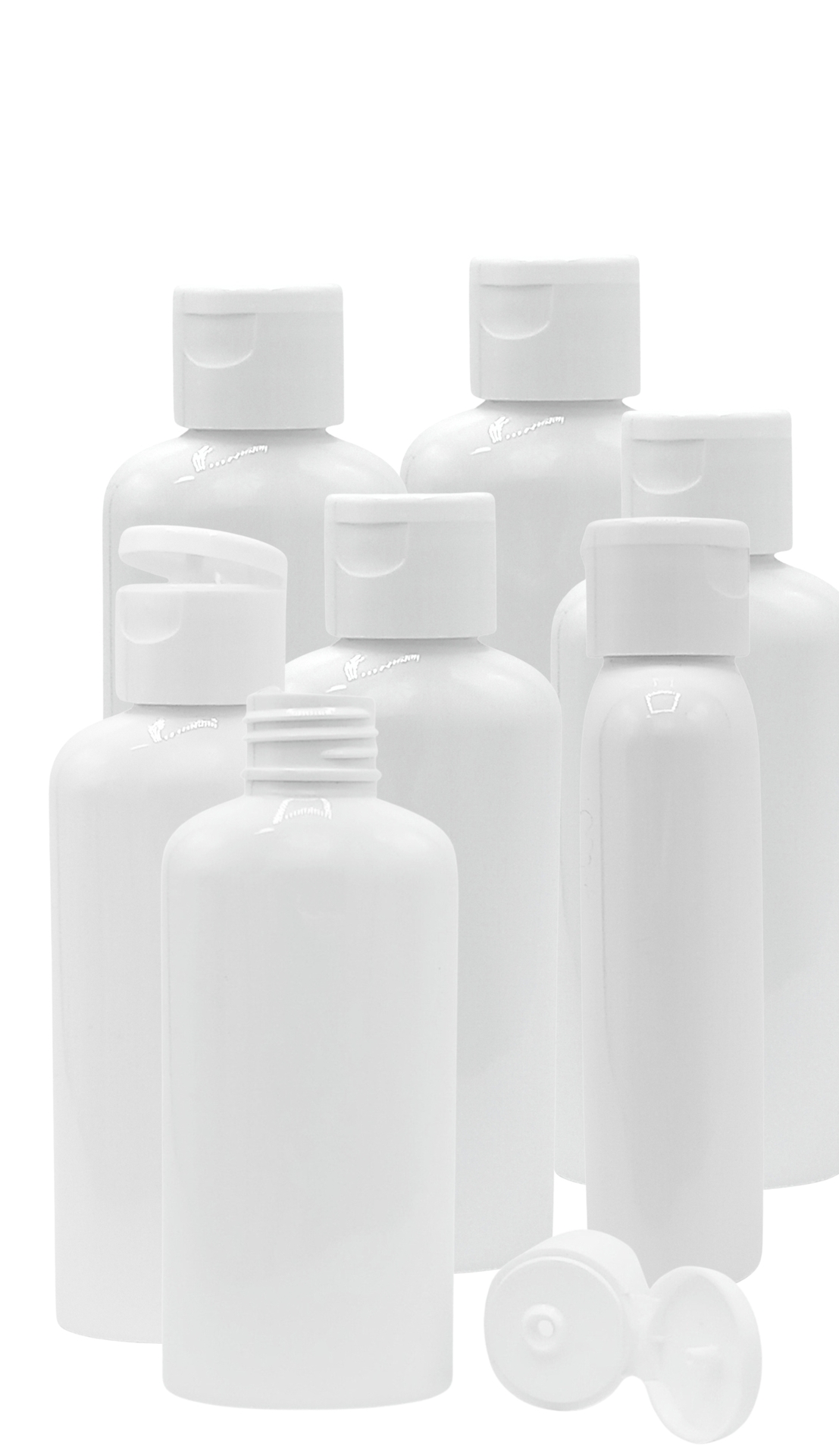 10x lege reisflesjes met klepdop 100ml wit