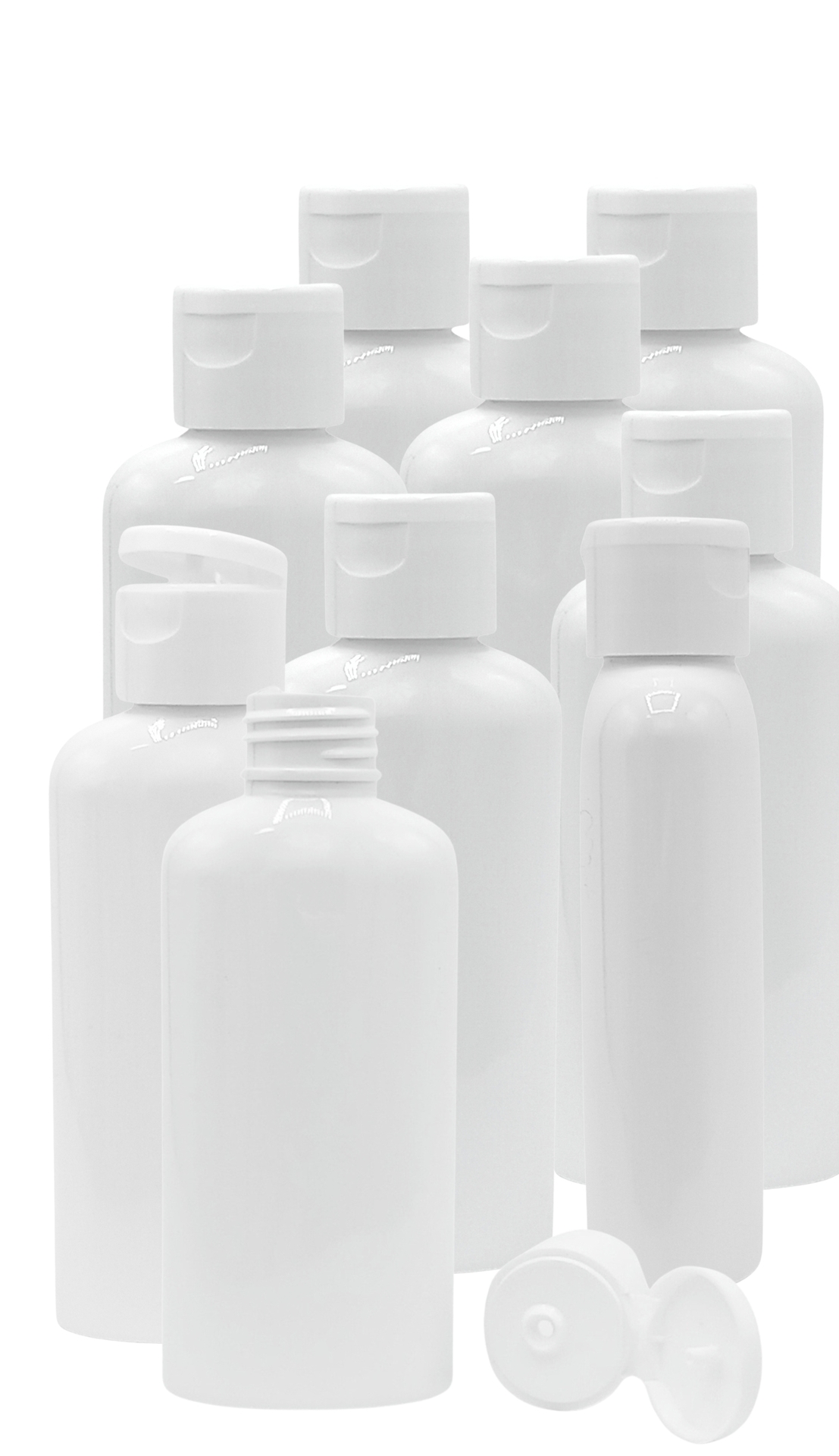 50x lege flesje 100ml wit
