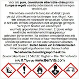 verplicht etiket met waarschuwingen etherische olie