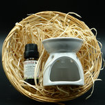 Aromabrander met Lavendelolie 10ml - Cadeau Set met Mandje Aromabrander met Lavendelolie 10ml - Cadeau Set met Mandje