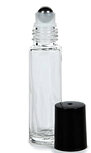 Rollerflesje 10ml Glas 1 stuk Helder - Roll-on met RVS rollerbal, Zwarte dop Rollerflesje 10ml Glas 1 stuk Helder - Roll-on met RVS rollerbal, Zwarte dop