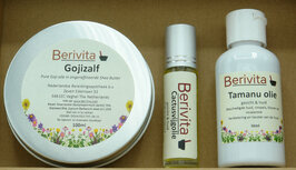 Huidverzorging Rijpere Huid - Cactusvijgolie 10ml Roller, Tamanu Olie 50ml, Goji Zalf 100ml Huidverzorging Rijpere Huid - Cactusvijgolie 10ml Roller, Tamanu Olie 50ml, Goji Zalf 100ml
