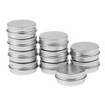 Blikjes 10ml Leeg 50 stuks - Lege Blikjes Zilver met Schroefdeksel Blikjes 10ml Leeg 50 stuks - Lege Blikjes Zilver met Schroefdeksel